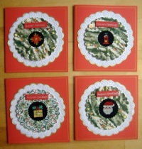 Crafts - Papercraft - Christmas Cards - Red Round (Choose Size: 9 - 256 Pieces)