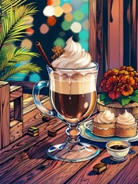 Hot Drink and Sweets, resizable 12 to 500 pieces