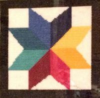 Crosstitched Quilt Block 8 Point Star
