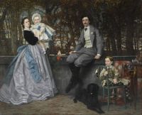 James Tissot,  "Portrait of the Marquis and Marchioness of Miramon and Their Children".