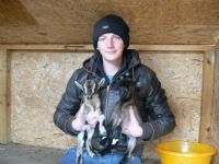 Me with my 2 new baby goats