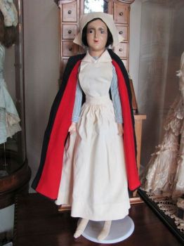 Unusual Nurse Boudoir Bed Doll  Representing The Wonderful Nurses of a Time Gone by circa 1920-30