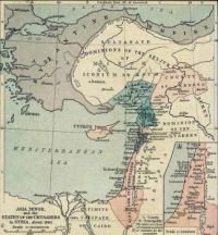 Map of Asia Minor and The Crusader states about 1140