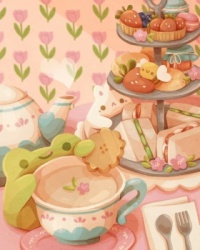 a lil tea party by cissyartcafe
