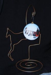 One Horse Open Sleigh, hand painted ornament