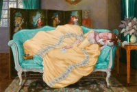 Sleeping Lady in a Room (1919) Somov