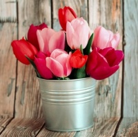 Tulips in a bucket, resizable 9 to 483 pieces