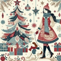 Seasonal Art - Christmas - Folk Art Image 2 (Resize: 9 - 306 Pieces)