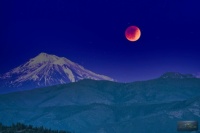Full Lunar Eclipse, Flower Moon, May 15-2022 over Mt. Shasta