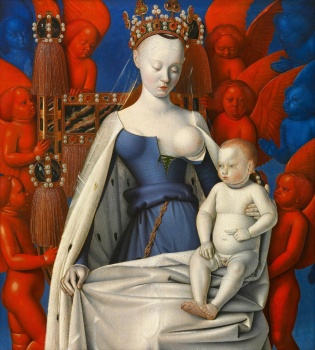 Jean Fouquet's right wing of the Melun Diptych, c. 1452