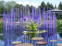 Blue Glass reeds with glass plant