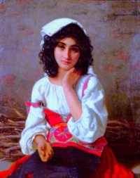 Roman girl in white blouse