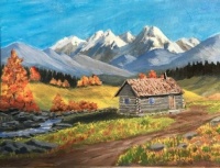 Cabin by Mountain Stream