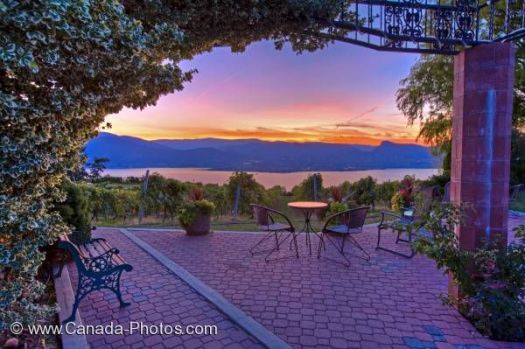 Okanagan Lake Vineyard Scenic Sunset @ www.Canada-Photos.com