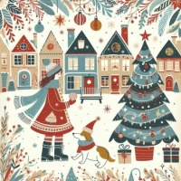 Seasonal - Christmas - Folk Art Image 1 (Resize: 9 - 301 Pieces)