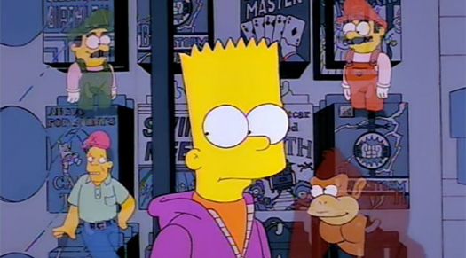bart simpson about to steal video game 