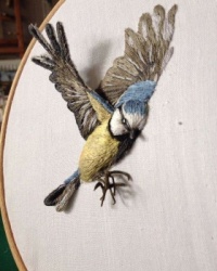 Art / Crafts - Bird Embroidery - Blue Tit 3D