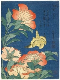 Katsushika Hokusai (1760 - 1849)  - Peonies And Canary