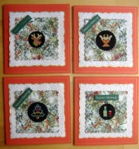 Crafts - Papercraft - Christmas Cards - Red & Green Square (Choose Size: 9 - 256 Pieces)