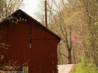 Spring and the old red barn
