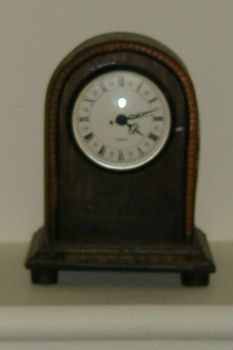 Theme: Clocks & Time Pieces: Simple Dark Wood Mantle Clock