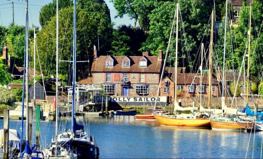 The Jolly Sailor overlooking the River Hamble