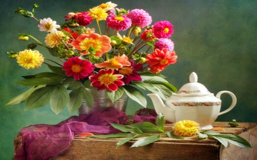 Доброе утро картинки пожелания с георгинами Jigsaw Puzzle Pretty Still Life 416 pieces Jigidi