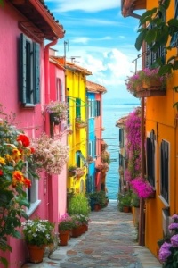 The Colorful Way to the Water.....