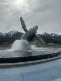 Humpback whale fountain statue, Juneau, Alaska