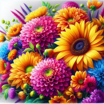 Solve bright, colorful, beautiful bouquet of flowers jigsaw puzzle ...