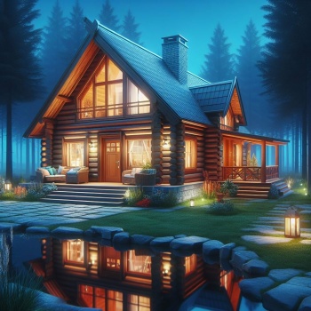 Solve Log Cabin jigsaw puzzle online with 100 pieces