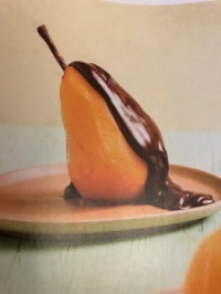 Chocolate over Poached Pear