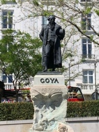 Statute of Goya outside Prado Museum, Madrid, Spain