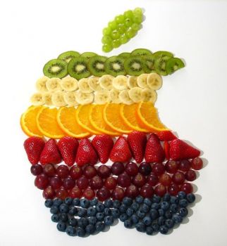 Apple Logo created with Fruit