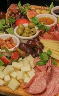 Colourful charcuterie board