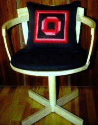bargello needlepoint cushion on chair