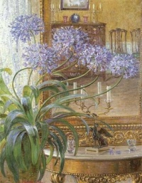 Carl Budtz-Moller - (Danish, 1882-1953) - Agapanthus (aka Lily of the Nile) before a Mirror, nd.