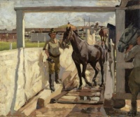 Algernon Talmage (British, 1871–1939), The Sulphur Dip for Mange (1917–1919)