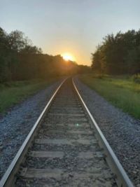 Railway and Sunset