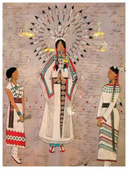 Ledger art by Sheridan MacKnight (Chippewa/Lakota)