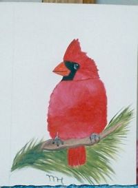 My painting of a cardinal