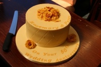 Golden Wedding Celebration Cake