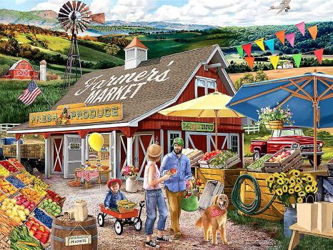 Solve Chris Bigelow-Farmers Market jigsaw puzzle online with 300 pieces