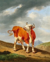 Johann Baptist Dallinger von Dalling (Austrian, 1782–1868), A Cow in the Mountains