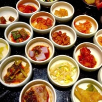 Banchan -various side dishes served with rice from Korean cuisine