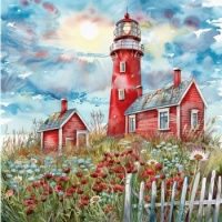 Watercolor Spring Lighthouse