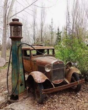 Ford Model A and Gas Pump