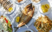 Island of Paros, Greece - Local cuisine, fish.