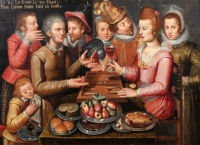 Franco-Flemish School (ca 1610), The Game, the Woman, the Wine leave the Man poor while laughing