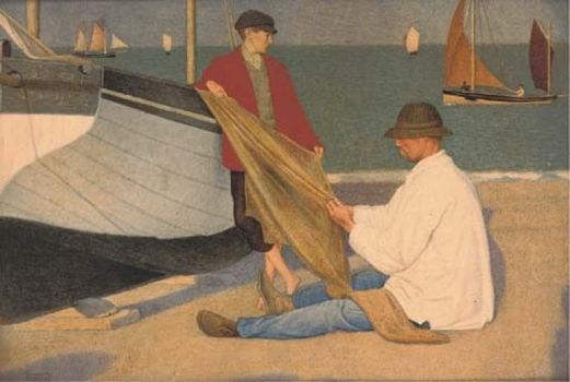 Joseph Edward Southall (British, 1861–1944), Mending the Nets